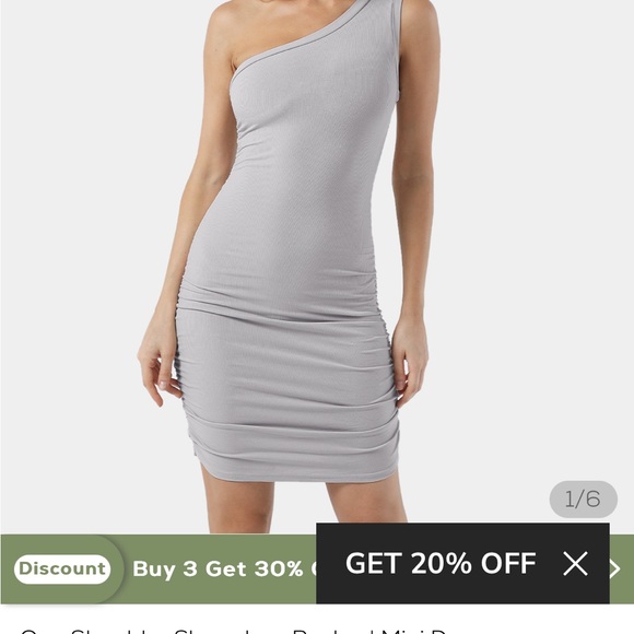 Halara one shoulder knot side ruched dress - Picture 1 of 4